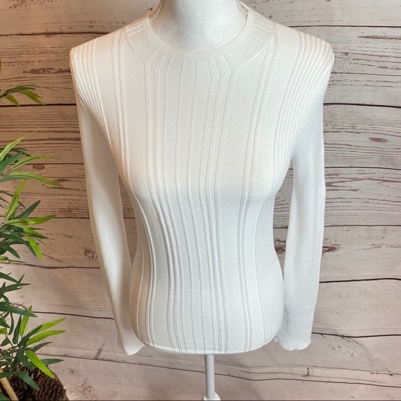 VINCE variegated rib knit long sleeve top NWT - Picture 6 of 14